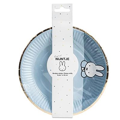 Haza Witbaard Bordjes nijntje blauw, 8st. Haza Witbaard Bordjes nijntje blauw, 8st.