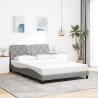 Bedframe zonder matras stof lichtgrijs 140x200 cm - thumbnail