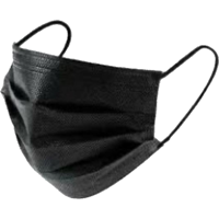 Mondmasker | PP | 3-laags | zwart | 50 stuks - thumbnail