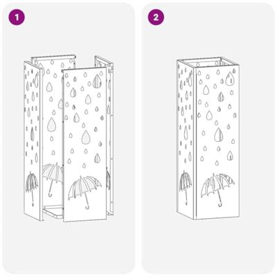VidaXL Paraplu standaard met opslag zwart 15,5 x 15,5 x 49 cm metaal