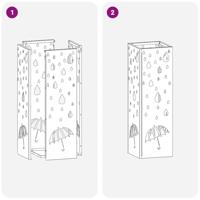 VidaXL Paraplu standaard met opslag zwart 15,5 x 15,5 x 49 cm metaal - thumbnail
