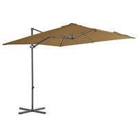 VidaXL Zweefparasol met stalen paal 250x250 cm taupe - thumbnail
