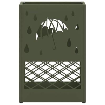 VidaXL Paraplu standaard olijfgroen 28 x 12 x 41 cm staal VidaXL Paraplu standaard olijfgroen 28 x 12 x 41 cm staal