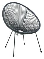 Artistiq Loungestoel 'Justine' Polyrotan, kleur Zwart - thumbnail