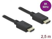 Delock 85388 HDMI-kabel HDMI Aansluitkabel HDMI-A-stekker 2 m Zwart Vergulde steekcontacten, 8K UHD - thumbnail
