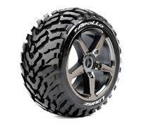 Louise T-APOLLO Truggy Banden Set - Soft - Velgen Zwart/Chroom - Hex 17mm - thumbnail