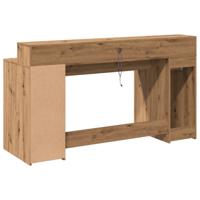 Bureau met LED-verlichting 160x55x91 cm hout artisanaal eiken - thumbnail