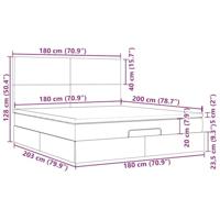 Ottoman bed met matras en LED's 180x200cm stof zwart - thumbnail