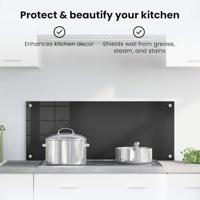 VidaXL Keuken achterwand zwart 100 x 40 cm gehard glas - thumbnail