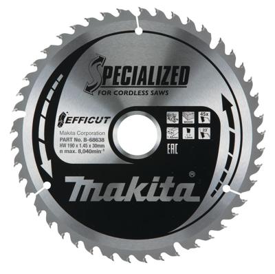 Makita Accessoires Cirkelzaagblad Hout | Efficut 190x30x1,45 45T 23g - B-68638 - B-68638 Makita Accessoires Cirkelzaagblad Hout | Efficut 190x30x1,45 45T 23g - B-68638 - B-68638