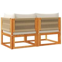 Tuinbank 2-zits met kussens massief acaciahout - thumbnail