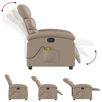 Massagestoel verstelbaar kunstleer cappuccinokleurig