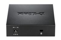 D-Link DGS-105 5-Port Layer2 Gigabit Switch (Tot 2000 Mbit/S Gegevensoverdracht Per Poort, Zonder Ventilator, Metalen Behuizing) Zwart, 5 Ports - thumbnail