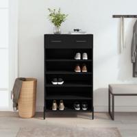 VidaXL Schoenenkast 60x35x105 cm bewerkt hout zwart - thumbnail