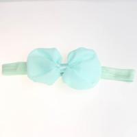 2 PC'S baby hoofdband lint chiffon Bow kinderen haar band hoofddeksels (Turquoise blauw) - thumbnail