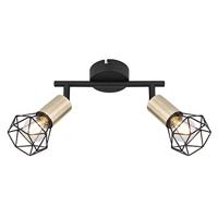Globo PlafondlampXara I zwart met goud - 54802S-2AB - thumbnail