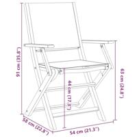 3-delige Bistroset stof en massief hout crèmewit - thumbnail
