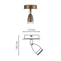 Home sweet home curl LED opbouwspot Ø 11,5 cm brons - thumbnail