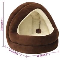 Kattenmand 40x40x35 cm bruin en crmekleurig - thumbnail