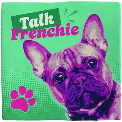 Plenty Gifts tegeltje keramiek talk frenchie 10x10cm groen Plenty Gifts tegeltje keramiek talk frenchie 10x10cm groen