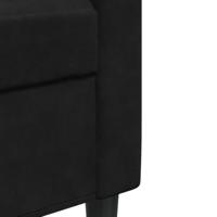 Tweezitsbank 140 cm fluweel zwart - thumbnail