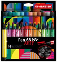 STABILO pen 68 max arty viltstift met dikke beitelpuntetui 24 kleuren - thumbnail