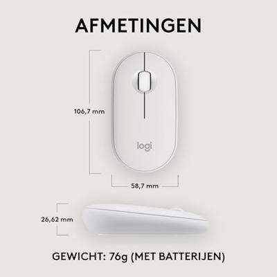Logitech Pebble 2 M350s Wit Draadloze Muis Logitech Pebble 2 M350s Wit Draadloze Muis