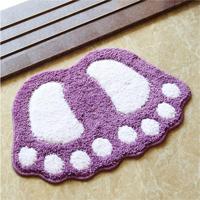 Voet-vormige anti slip Shaggy zacht water absorptie slaapkamer badkamer tapijt mat grootte: 40x60cm (paars) - thumbnail