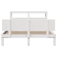 Bedframe met hoofdeinde zonder matras 140x200 cm wit - thumbnail