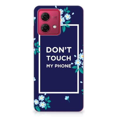 Motorola Moto G84 Silicone-hoesje Flowers Blue DTMP Motorola Moto G84 Silicone-hoesje Flowers Blue DTMP