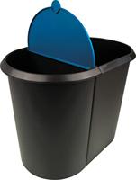 Helit helit H6103993 Prullenbak 29 l Kunststof Zwart, Blauw 1 stuk(s) - thumbnail