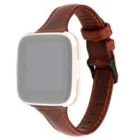Fitbit Versa 1 / 2 & Lite Lederen bandje - Bruin - thumbnail