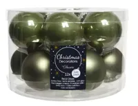 Decoris kerstballen glas 12st mos groen 5cm - thumbnail