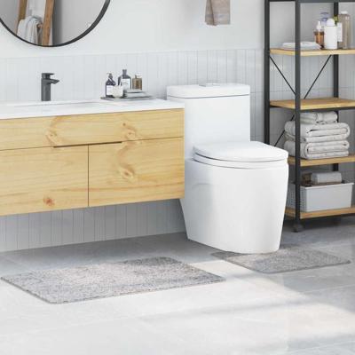 Antislip Badmat Set 2 pcs Grijs PP