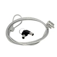 mobilis Veiligheidskabel Basic Security Lock Key - staal - levering met 2 sleutels - lengte: 1,8 m - diameter: 3,5 mm - grijs - thumbnail