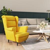 VidaXL Fauteuil fluweel mosterdgeel - thumbnail
