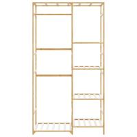 VidaXL Kledingrek met schappen 100x50x184,5 cm bamboe - thumbnail