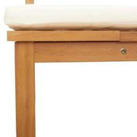 Ligstoel met kussen Bruin 200 x 57 x 75cm Massief acaciahout - thumbnail