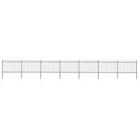 Tuinhek met ronde bovenkant 11,9x1,2 m staal zwart - thumbnail