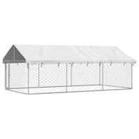 VidaXL Hondenkennel voor buiten met dak 400x200x150 cm - thumbnail