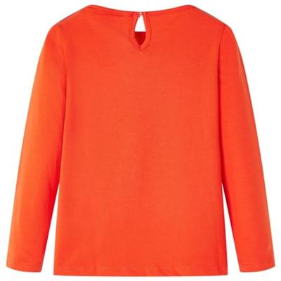 Kindershirt met lange mouwen vogelprint 140 donkeroranje - thumbnail