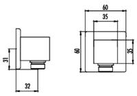 Doucheaansluiting AquaSplash Colorato Vierkant 1/2 Chroom Aquasplash - thumbnail
