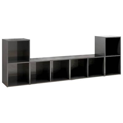 Tv-meubelen 4 st 72x35x36,5 cm bewerkt hout hoogglans grijs