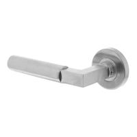 Gatdeel links 0379 Bau-stil op rozet rond staal met 7mm nok RVS - thumbnail