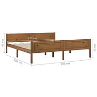 Bedframe massief grenenhout honingbruin 180x200 cm - thumbnail