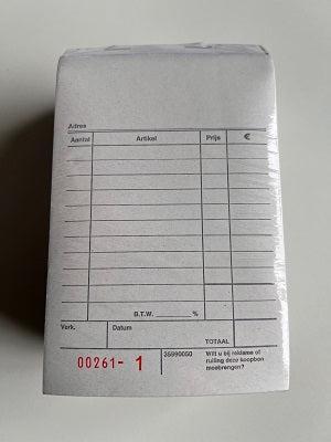 Bonboekje neutraal bedrukt 10x15 cm - 160 stuks