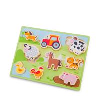 New Classic Toys vormenpuzzel Chunky Farm junior hout 9 stukjes - thumbnail