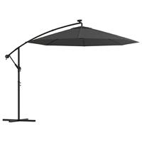 VidaXL Zweefparasol met led-verlichting stalen paal 300 cm antraciet - thumbnail