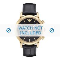 Horlogeband Armani AR1917 / Luigi XLarge Leder Zwart 22mm - thumbnail