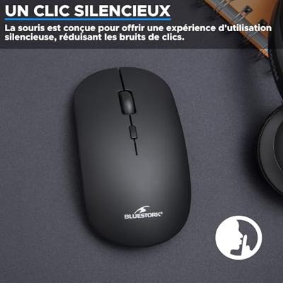 Draadloze muis - THE G-LAB - M-WL-OFF100-BLACK - 2.4g + Bluetooth - Oplaadbaar - Mac & Windows compatibel